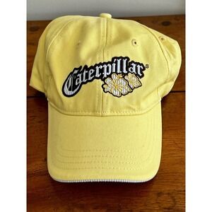 Embroidered Caterpillar Adjustable back Ball cap‎ Yellow